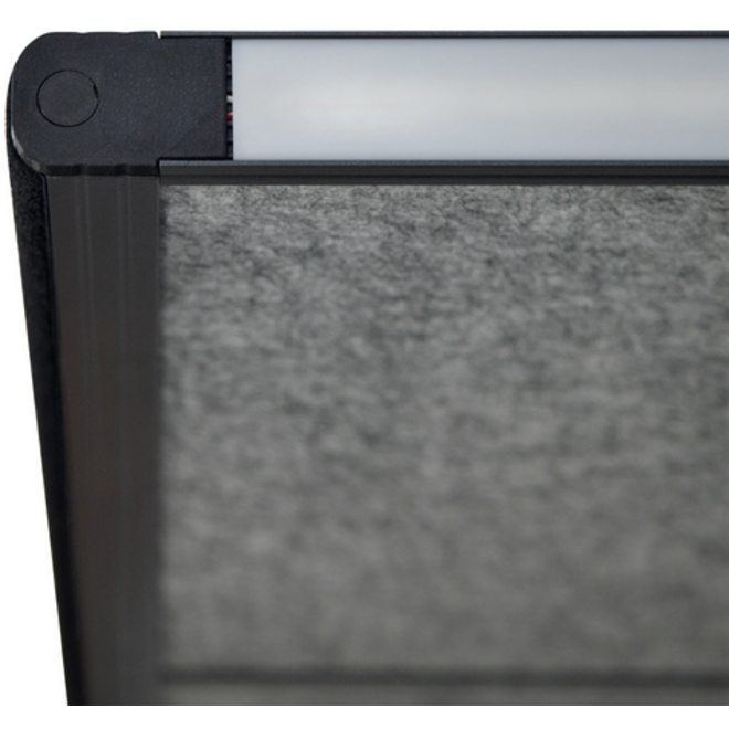 Scheidingswand MAUL akoestiek Uplight 120x50 donkergrijs antrac.frame tafelklem