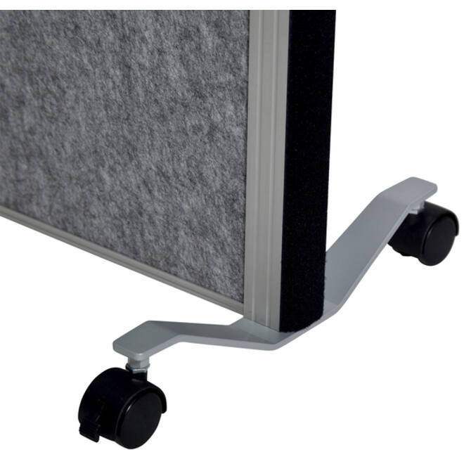Scheidingswand MAUL akoestiek 100x180 licht- donkergrijs whiteb alum.frame mobiel