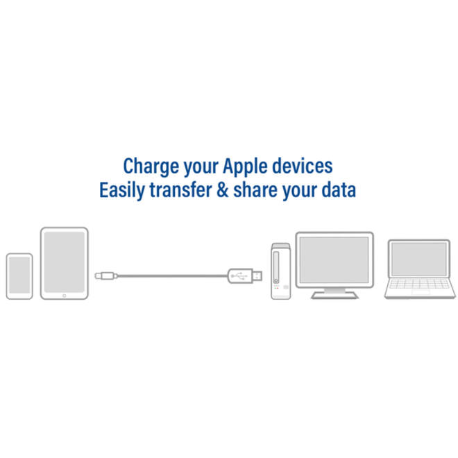 Kabel ACT USB 2.0 naar Lightning laad -en data 2 meter