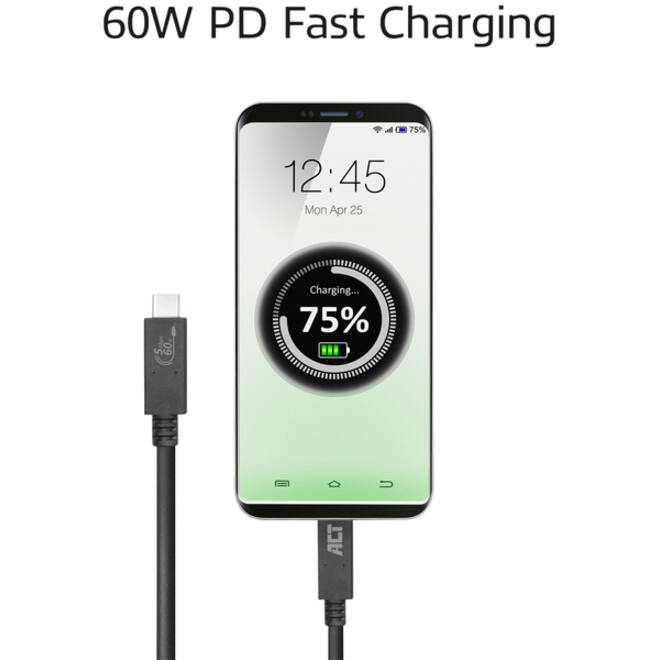 Kabel ACT USB 3.2 USB-C USB-IF gecertificeerd 2 meter
