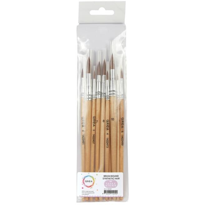 Penseel Qrea synthetisch haar set à 10 breedtes