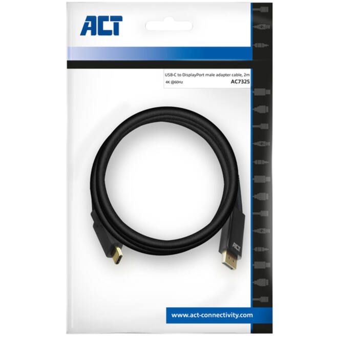 Kabel ACT USB-C naar Displayport 60Hz 2 meter