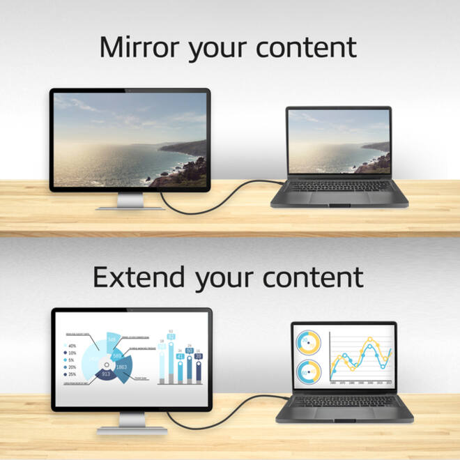 Kabel ACT USB-C naar Displayport 60Hz 2 meter