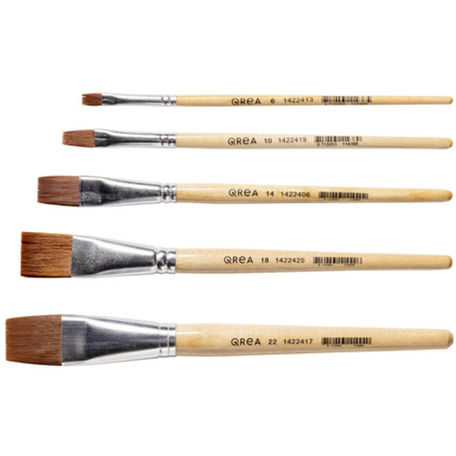 Kwast Qrea synthetisch set à 5 breedtes