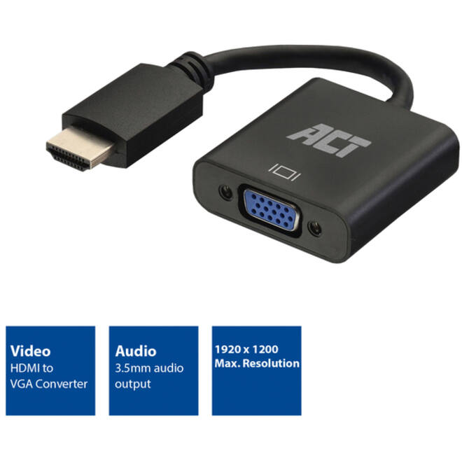 Adapter ACT HDMI naar VGA met audio