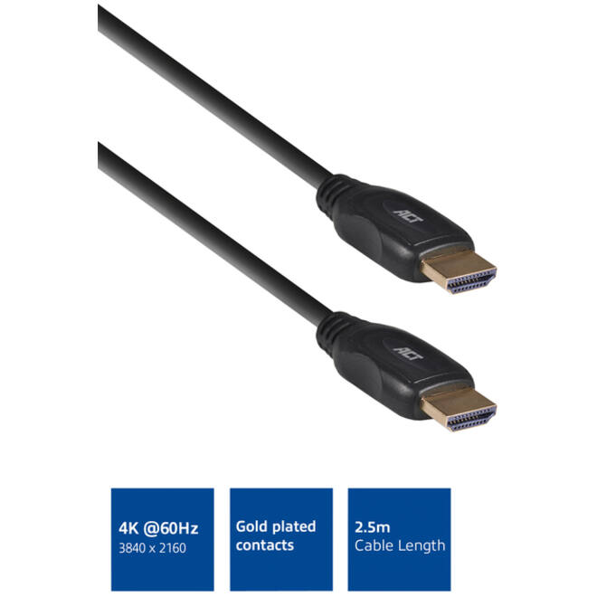 Kabel ACT HDMI High Speed type 1.4 2.5 meter
