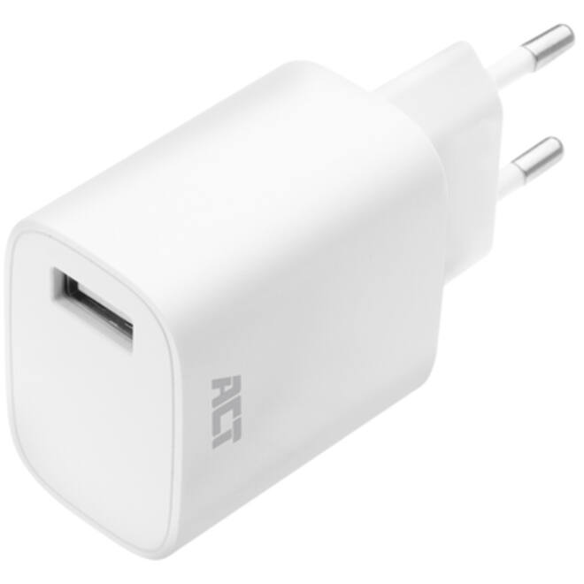 Oplader ACT USB 2.4A 12W wit