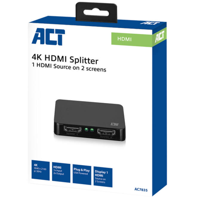 Splitter ACT 4K HDMI 1.4 2 poorts