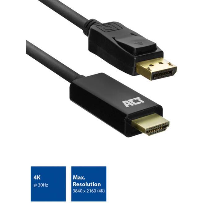 Kabel ACT DisplayPort naar HDMI 1,8 meter