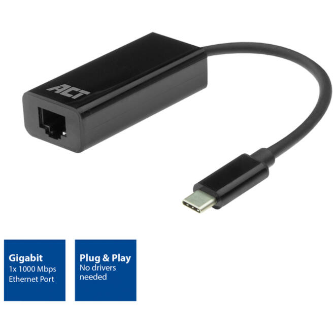 Adapter ACT USB-C naar Gigabit Ethernet