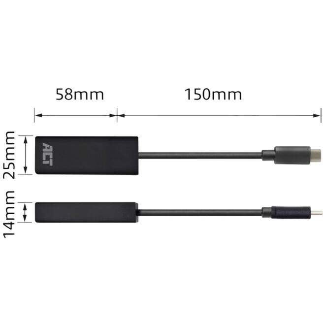 Adapter ACT USB-C naar Gigabit Ethernet
