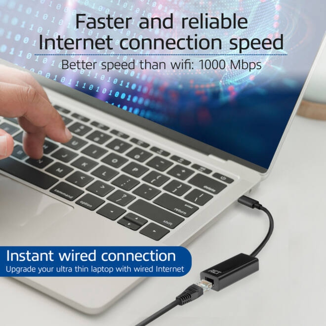 Adapter ACT USB-C naar Gigabit Ethernet