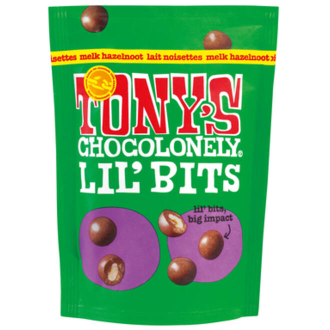 Chocolade Tony's Chocolonely Lil'Bits melk hazelnoot 120 gram