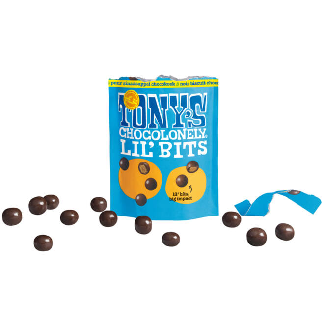 Chocolade Tony's Chocolonely Lil'Bits puur chocokoek sinaasappel 120 gram