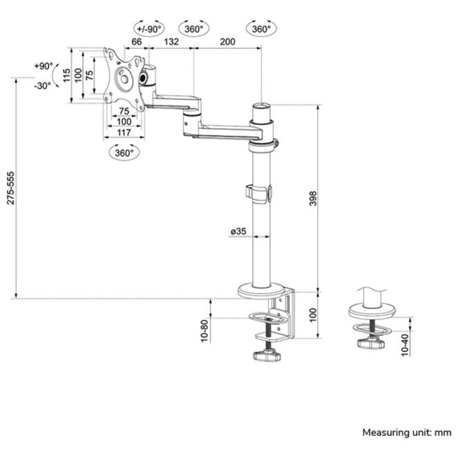Monitorarm Neomounts DS60-425WH1 wit