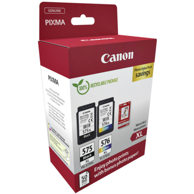 Inktcartridge Canon PG-575XL + CL-576XL zwart+kleur
