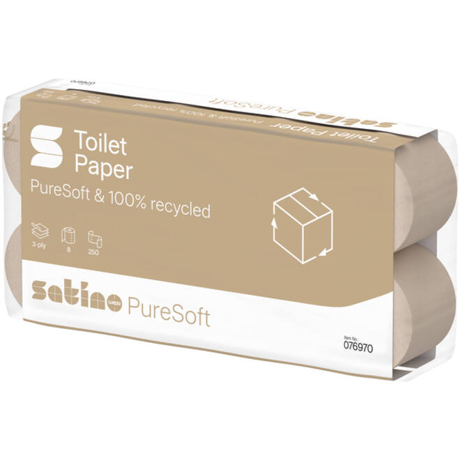 Toiletpapier Satino PureSoft MT1 3-laags 250vel naturel 076970