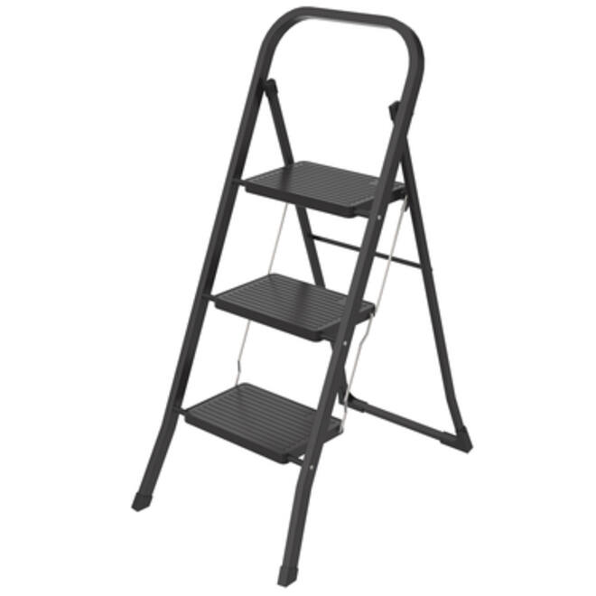 Huishoudtrap BRASQ 3 treden SL300 zwart