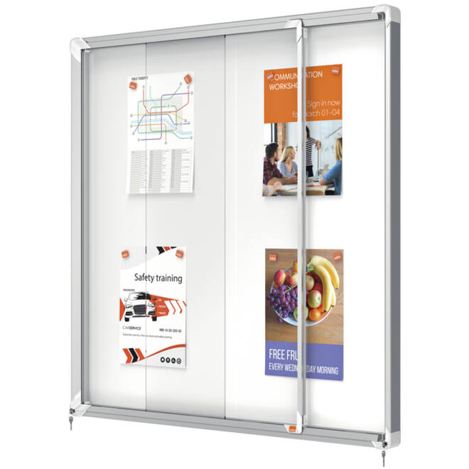 Binnenvitrine Nobo Premium Plus 12x A4 schuifdeur magnetisch