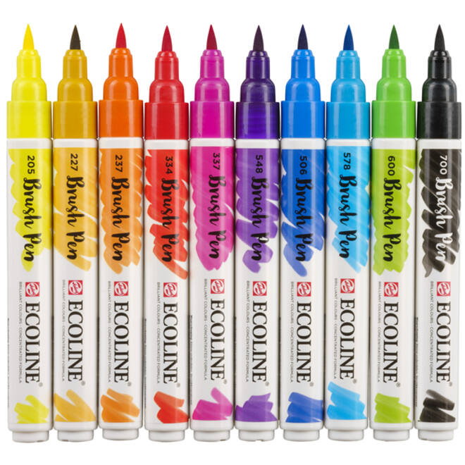 Brushpen Talens Art Creation Ecoline assorti etui à 10stuks
