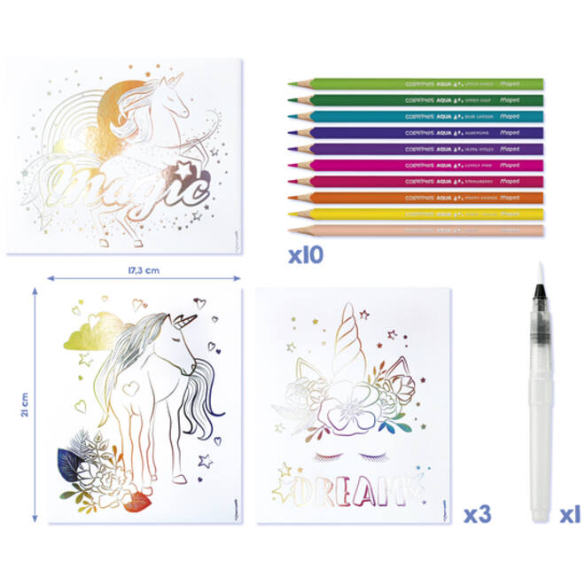 Hobbyset Maped Creativ Aqua'Art eenhoorn 14-delig assorti