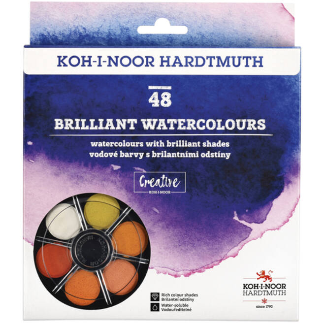 Waterverf Koh-i-Noor briljant ass blister à 48 kleuren