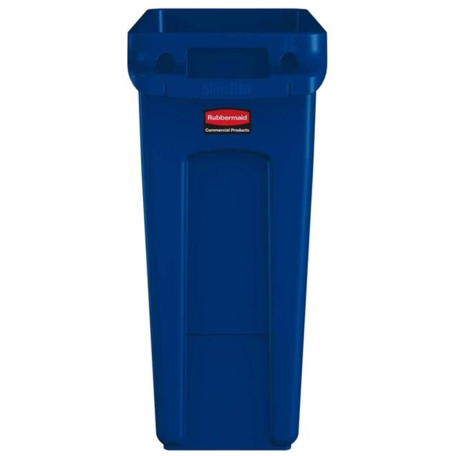 Afvalbak Rubbermaid Slim Jim Vented met luchtsleuven 60liter blauw