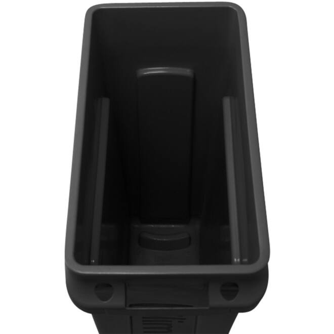 Afvalbak Rubbermaid Slim Jim Vented met luchtsleuven 60liter zwart