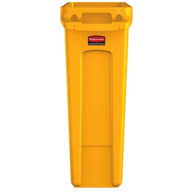 Afvalbak Rubbermaid Slim Jim Vented met luchtsleuven 87liter geel