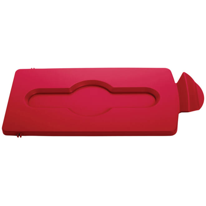 Deksel Rubbermaid Slim Jim Recyclestation gesloten rood