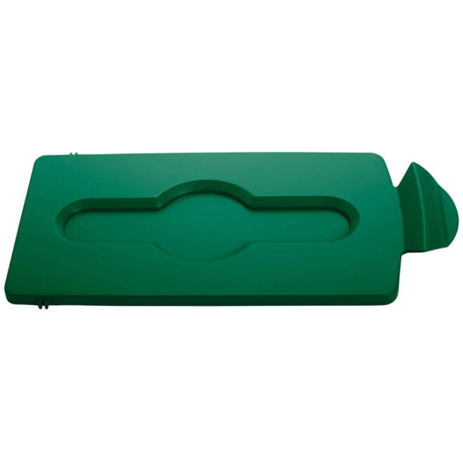 Deksel Rubbermaid Slim Jim Recyclestation gesloten groen