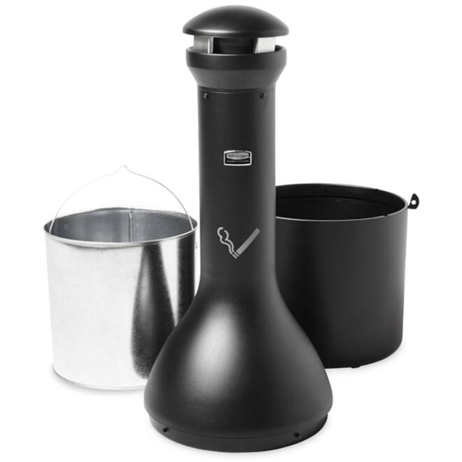 Asbak Rubbermaid Infinity Genie staand zwart