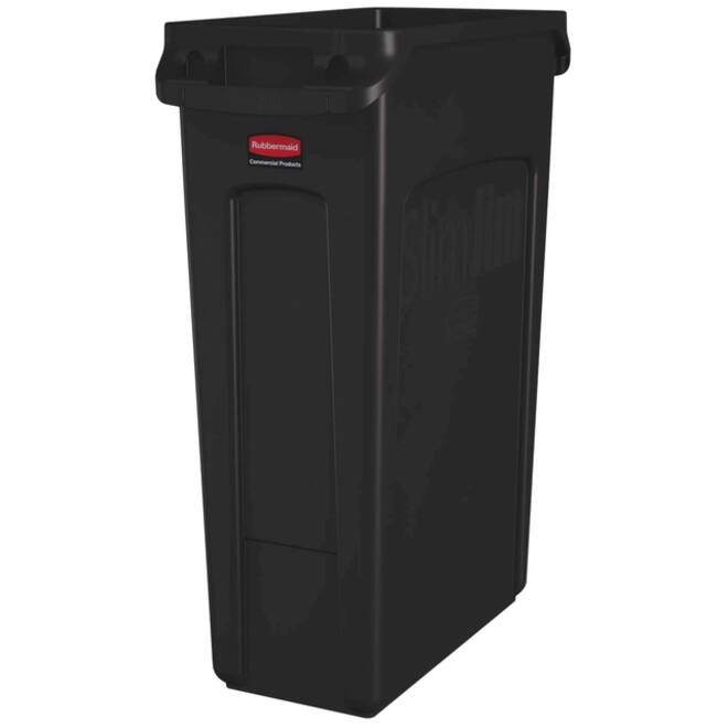 Afvalbak Rubbermaid Slim Jim Vented met luchtsleuven 87liter bruin