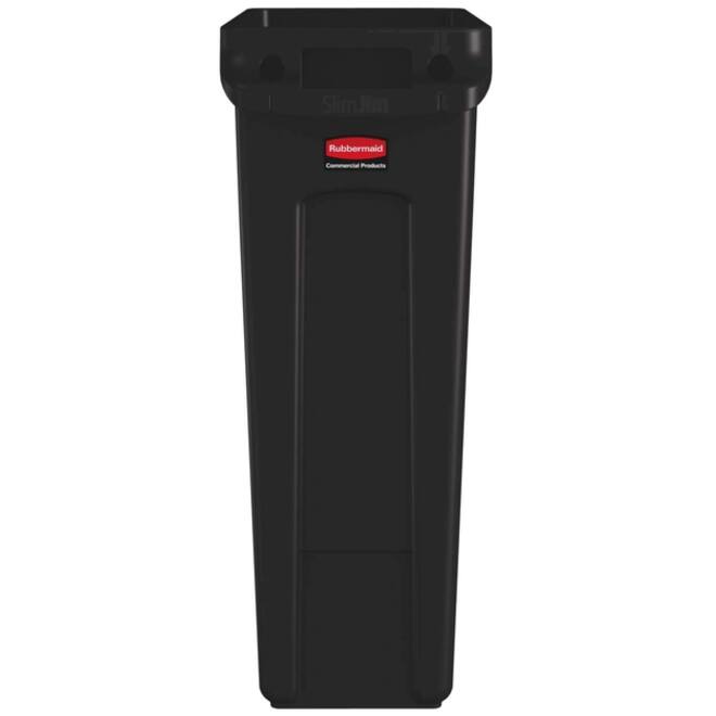 Afvalbak Rubbermaid Slim Jim Vented met luchtsleuven 87liter bruin