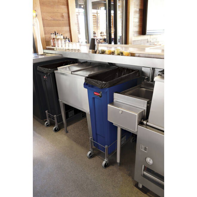 Afvalbak Rubbermaid Slim Jim Vented met luchtsleuven 87liter blauw