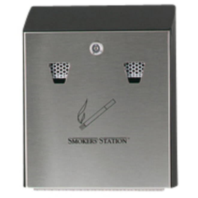 Asbak Rubbermaid Smokers' Station muurbevestiging zwart