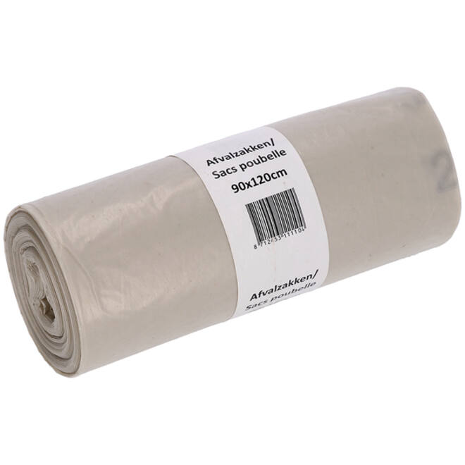 Afvalzak Cleaninq 90x120cm LDPE recycled T80 190L transparant