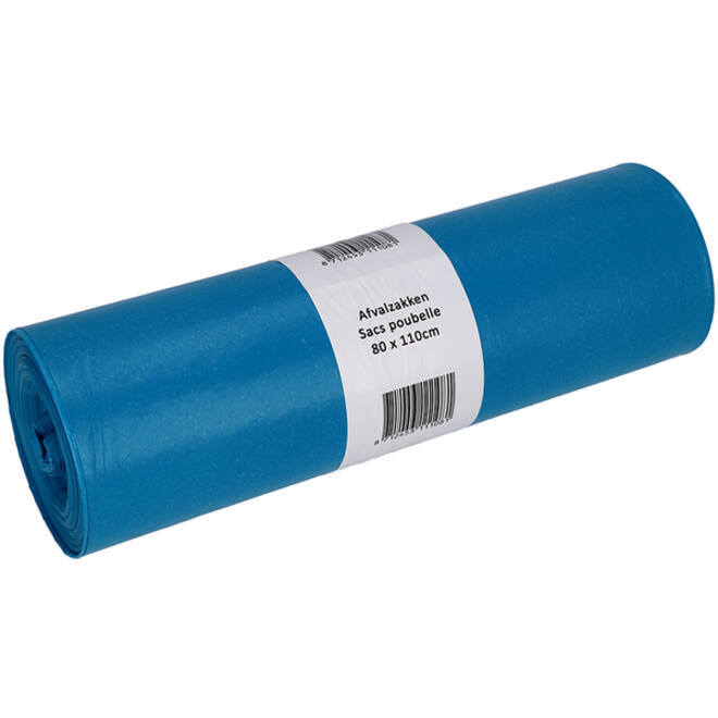 Afvalzak Cleaninq 80x110cm LDPE recycled T60 140L blauw