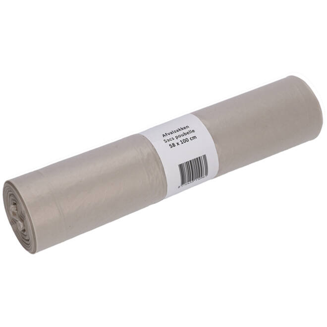 Afvalzak Cleaninq 58x100cm LDPE recycled T50 80L transparant