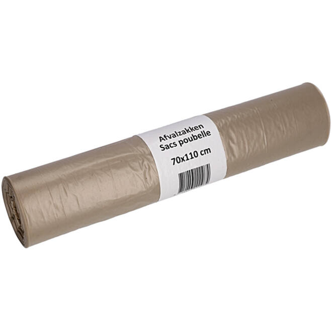 Afvalzak Cleaninq 70x110cm LDPE recycled T50 120L transparant