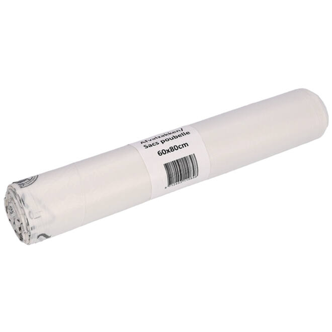 Afvalzak Cleaninq 60x80cm HDPE recycled T23 60L transparant