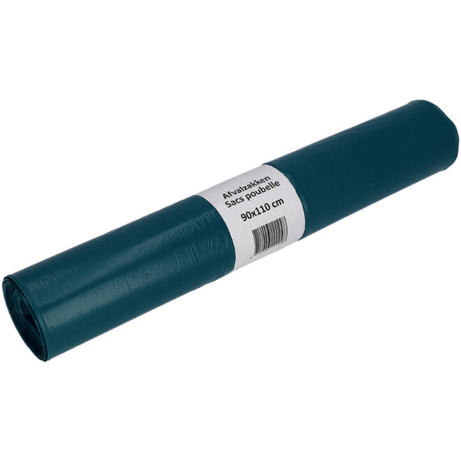 Afvalzak Cleaninq 90x110cm LDPE recycled T60 160L blauw