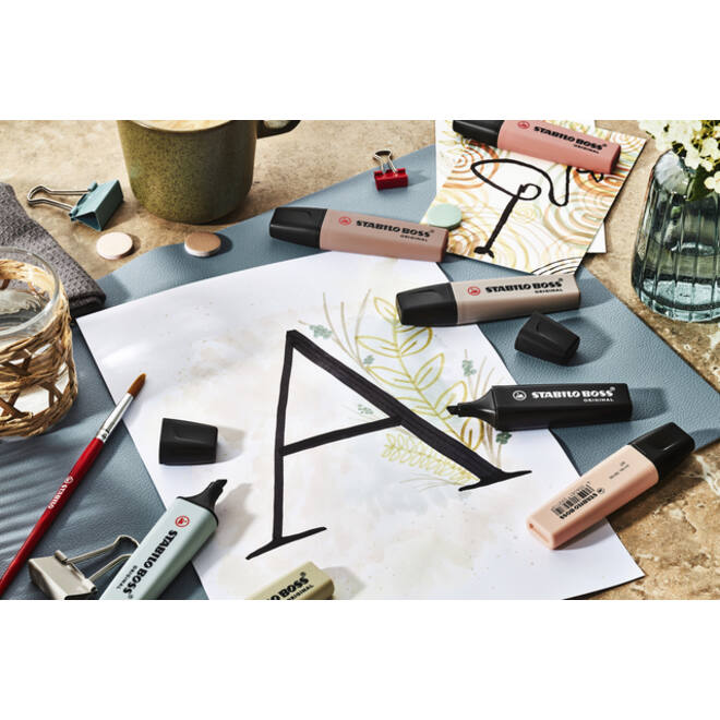 Markeerstift STABILO Boss 70/4 nature colors etui à 4 stuks