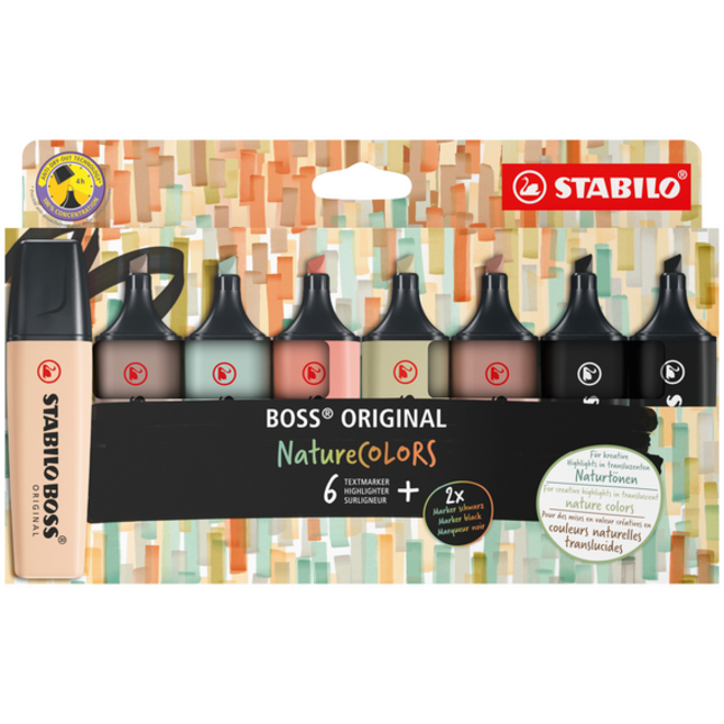 Markeerstift STABILO Boss 70/8 nature colors etui à 8 stuks