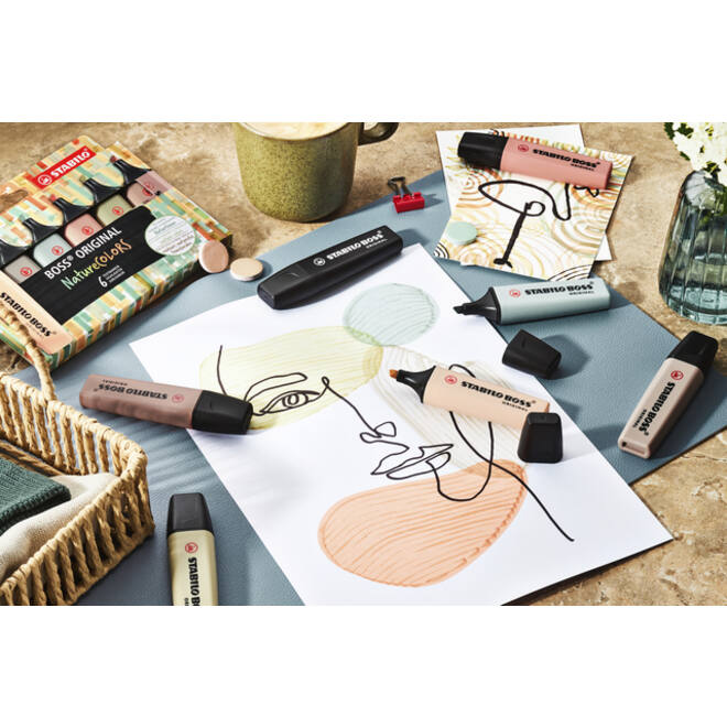 Markeerstift STABILO Boss 70/4 nature colors etui à 4 stuks