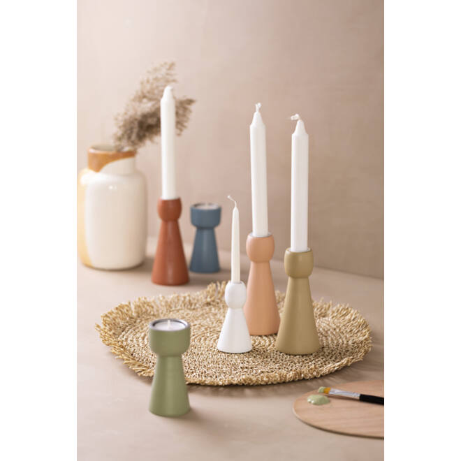Kandelaar Creativ Company hout conisch 14.5cm
