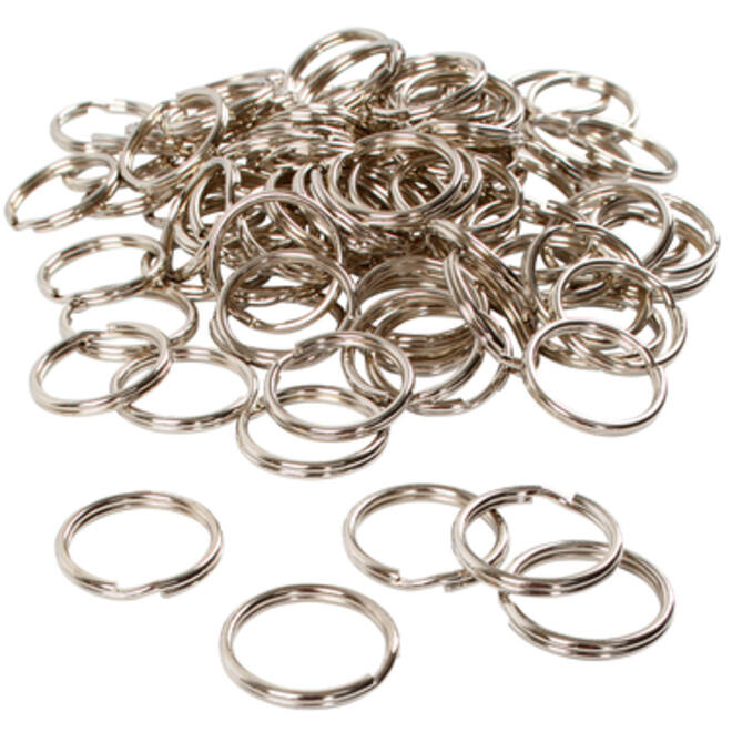 Sleutelring Creativ Company zilverkleurig 25mm 100 stuks