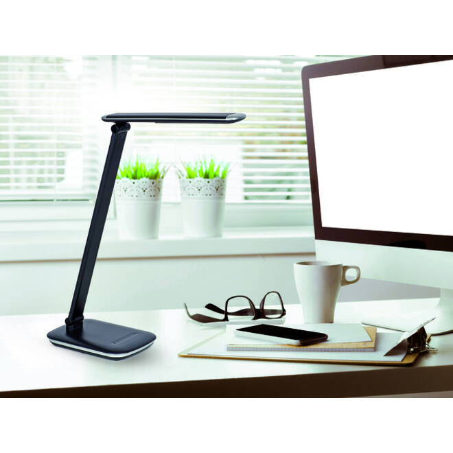 Bureaulamp MAUL Jazzy dimbaar USB-poort zwart