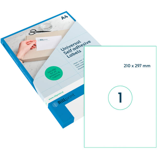 Etiket Rillprint 210x297mm mat transparant 25 etiketten
