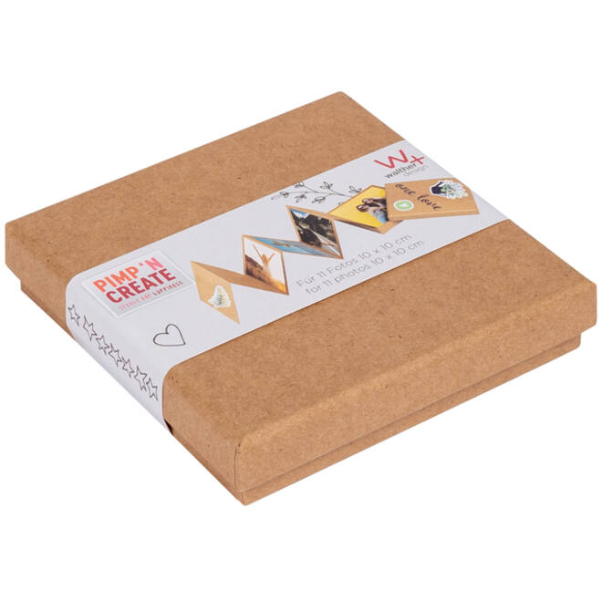 Leporello box walther design 11 foto's formaat 10x10cm kraft